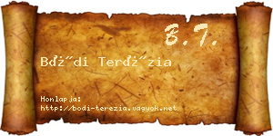 Bódi Terézia névjegykártya